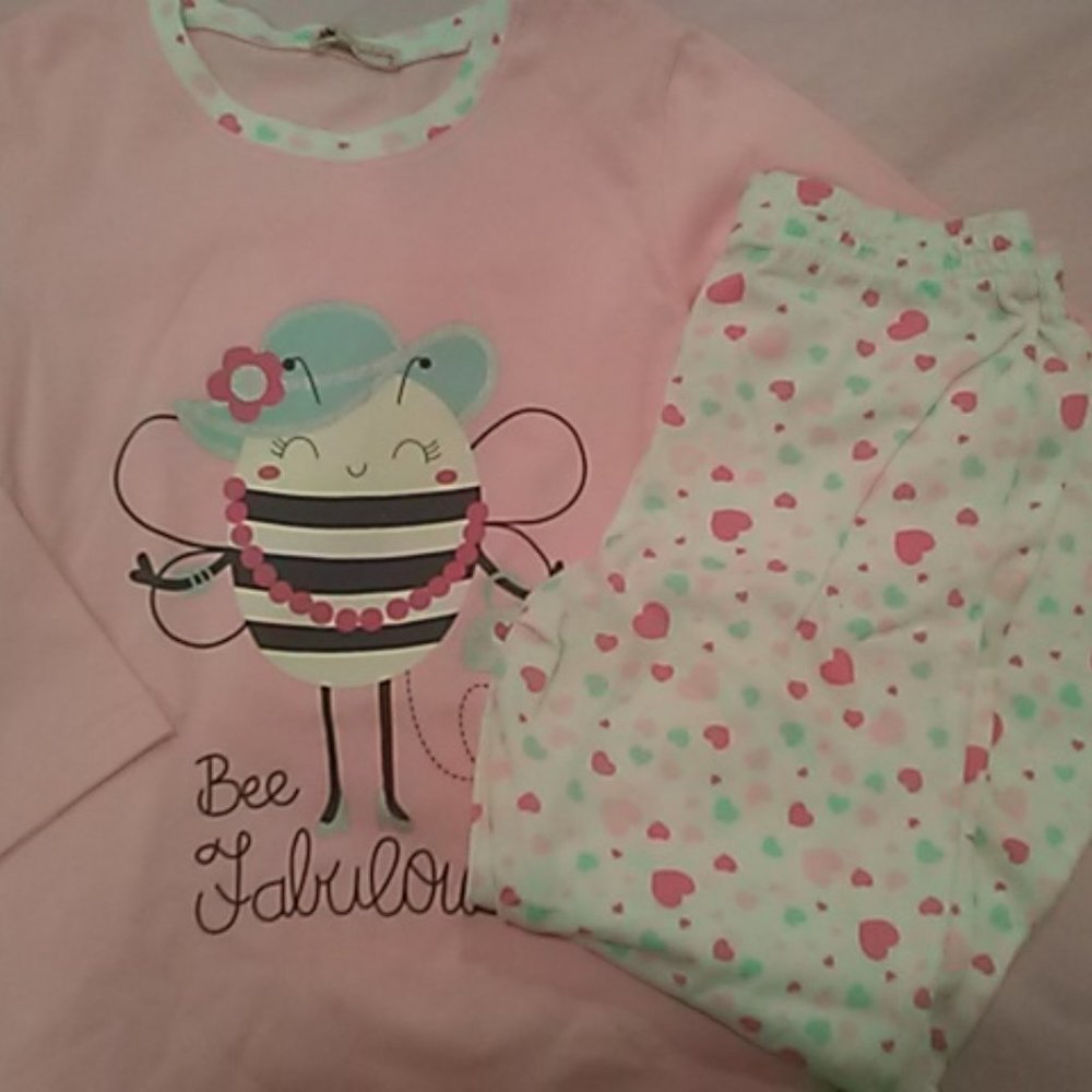 Girls  Cotton Pajama Set "Bee Fabulous"